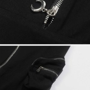 dynamic zipper loose pants youthful & sleek streetwear 4032
