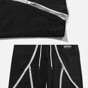 dynamic zipper stitch pants   sleek & urban fit 3681