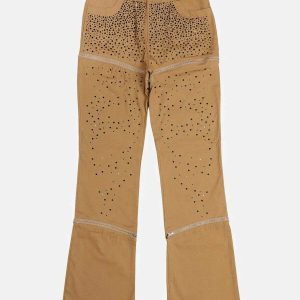 dynamic zipup drill pants   sleek & youthful streetwear 2738