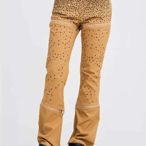 dynamic zipup drill pants   sleek & youthful streetwear 5091