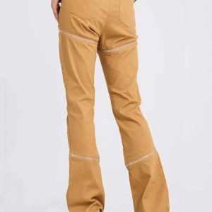 dynamic zipup drill pants   sleek & youthful streetwear 7713