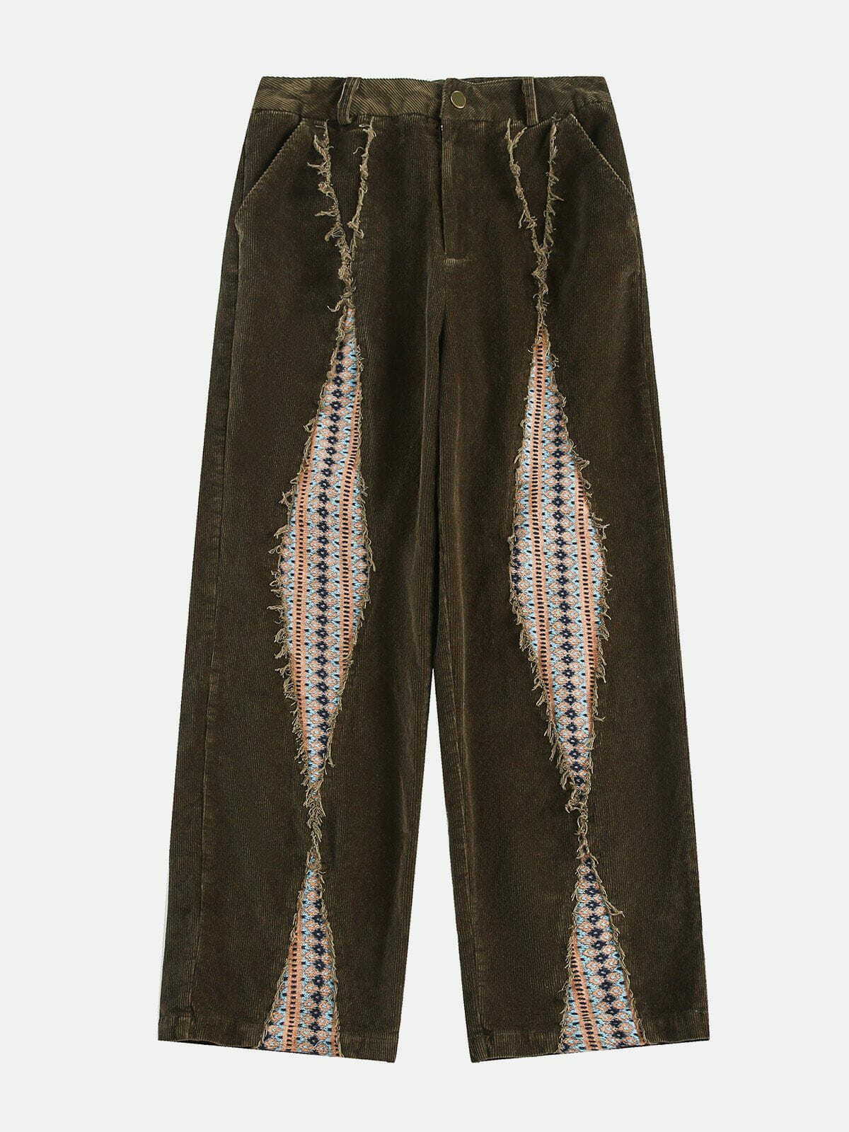 eclectic fringe rhomboid pants   youthful urban trend 5709