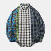 eclectic plaid patchwork shirt longsleeved & youthful 7686