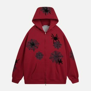 edgy 3d spider hoodie retro streetwear with a vibrant twist 4861