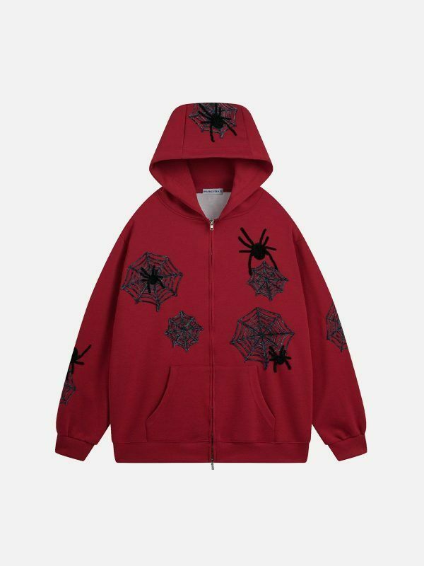 edgy 3d spider hoodie retro streetwear with a vibrant twist 4861