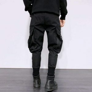 edgy darkwear pants with functional pockets   urban chic 7886