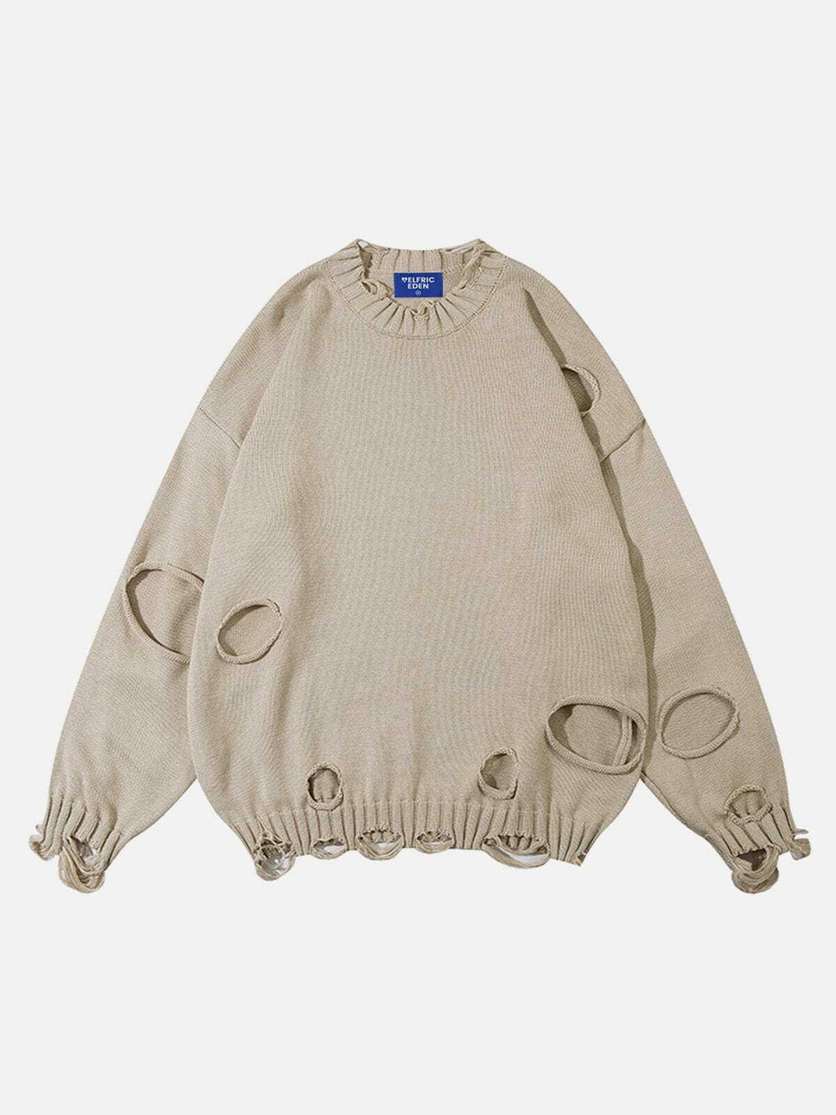 edgy distressed sweater urban fashion statement 3909