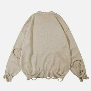 edgy distressed sweater urban fashion statement 6787
