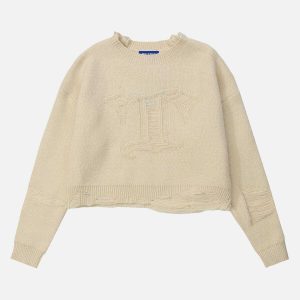 edgy distressed zip up sweatshirt urban fashion trend 7851