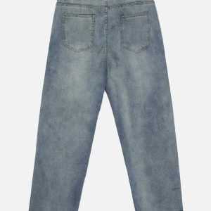 edgy distressed zip jeans washed look for streetwear icons 8801