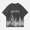 edgy flame gothic graphic tee youthful & bold design 3955