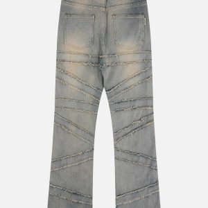 edgy fringe lines jeans   youthful & urban streetwear 2331
