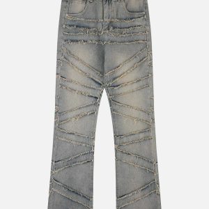edgy fringe lines jeans   youthful & urban streetwear 7041
