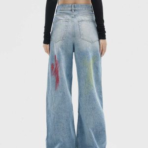 edgy graffiti jeans distressed look youthful appeal 1167