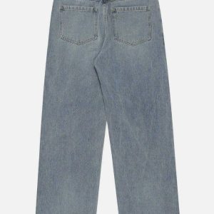 edgy gun pattern jeans urban streetwear & y2k vibe 2842
