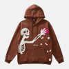 edgy human skeleton hoodie youthful & bold print design 5263
