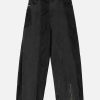 edgy irregular patchwork jeans   zip up y2k streetwear 7918