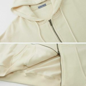 edgy irregular zip hoodie   youthful urban streetwear 2581