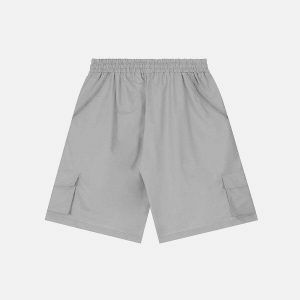 edgy irregular zip shorts   youthful urban streetwear 4448