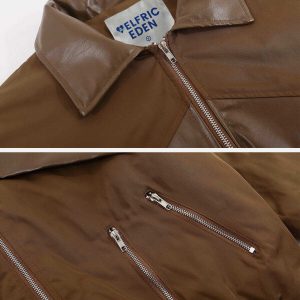 edgy irregular zipper coat waterproof & urban chic 8072