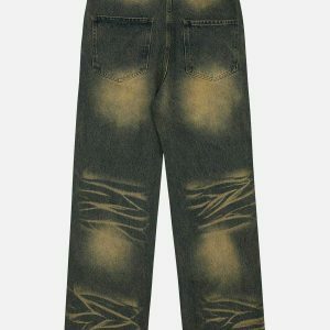 edgy mud dye multi pocket jeans youthful urban appeal 1961