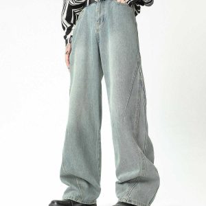 edgy multi slit jeans for a bold y2k streetwear look 4908