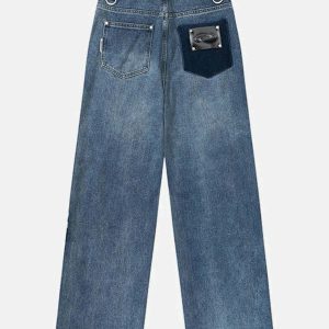 edgy multipocket jeans with raw edge detail urban appeal 1393