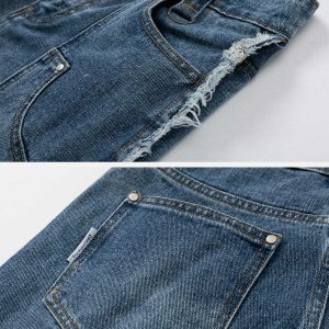 edgy multipocket jeans with raw edge detail urban appeal 5930