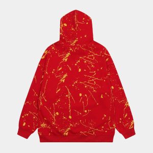 edgy paint splatter hoodie hip hop inspired streetwear 7344