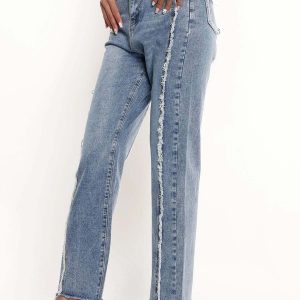 edgy pocket frayed jeans for a bold streetwear look 4700