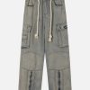 edgy rope decor jeans   sleek & youthful streetwear look 5392