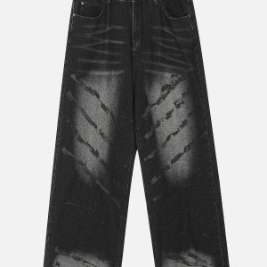 edgy scratch mark jeans   youthful urban streetwear 1334