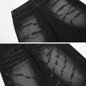 edgy scratch mark jeans   youthful urban streetwear 3283