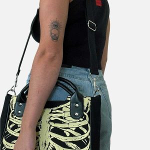 edgy skeleton crossbody bag   youthful urban accessory 3545