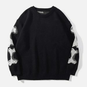 edgy skeleton knit sweater youthful & urban chic 5875