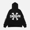 edgy skull print hoodie youthful & urban style staple 3118