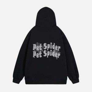 edgy smoke spider hoodie   youthful urban streetwear 5955