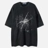 edgy spider web tee washed look youthful streetwear 1630