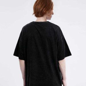 edgy spider web tee washed look youthful streetwear 6972