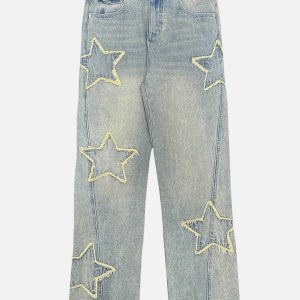 edgy tassel pentagram jeans youthful & bold design 5102