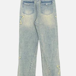 edgy tassel pentagram jeans youthful & bold design 5336