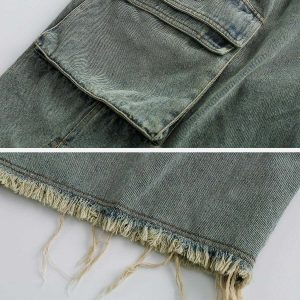 edgy washed fringe jorts for a bold streetwear look 4878