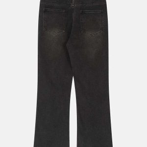 edgy washed zipup jeans   sleek urban streetwear staple 6273
