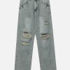 edgy waterwashed jeans with holes youthful streetwear look 6155