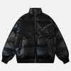edgy zip up leather coat urban & youthful fashion staple 4297