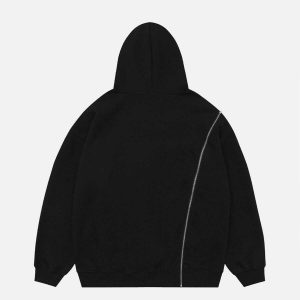 edgy zip up lightning hoodie urban & youthful style 6369