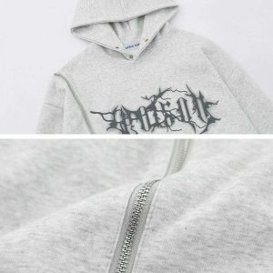 edgy zip up lightning hoodie urban & youthful style 7463
