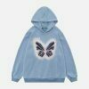 embroidered butterfly denim hoodie edgy & retro 3003