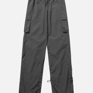 embroidered cargo pants sleek wrinkle design urban chic 3533