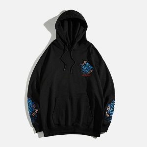embroidered carp hoodie urban streetwear 2716